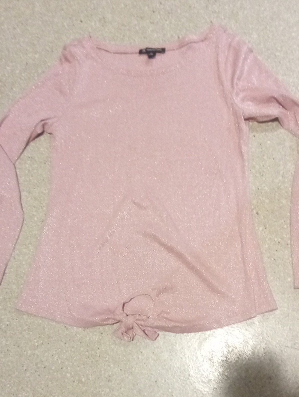 #738 INC International Concepts Shimmery Dusty Pink Long Sleeve Top
